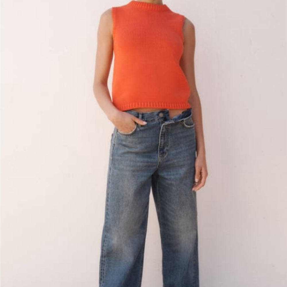 ZARA orange knit tank